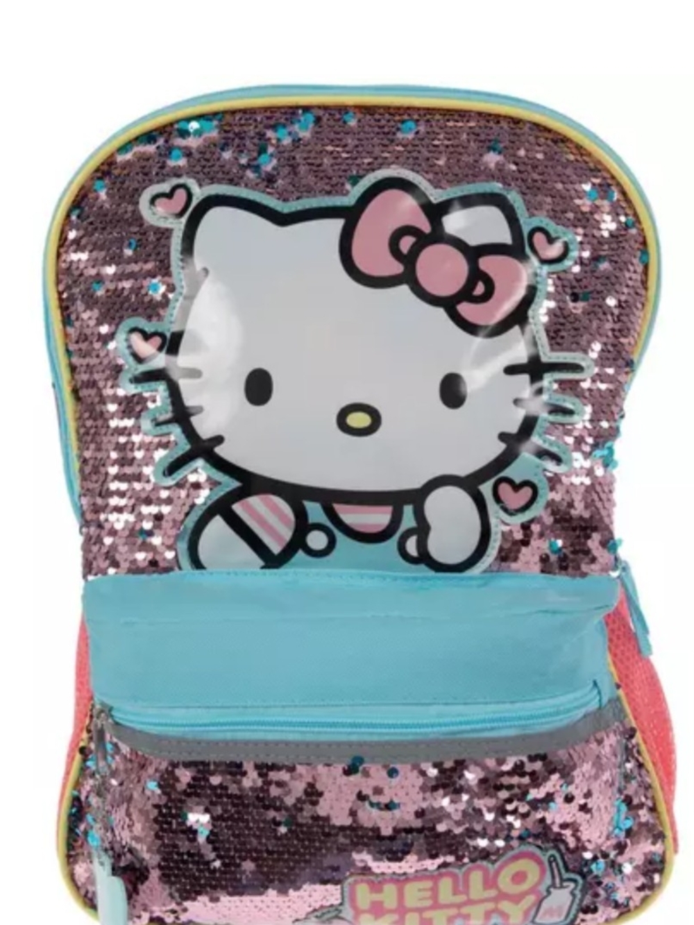 Hello Kitty Pink Sequin Backpack with Turquoise Accents